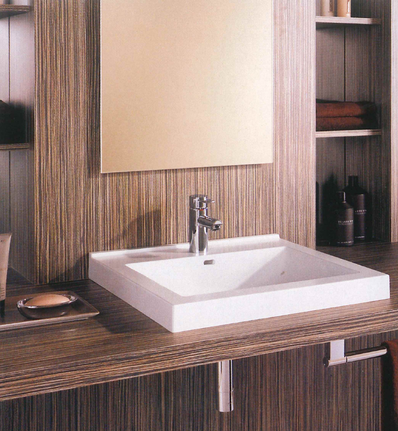 individuelle Waschtische mit eckigen Aufsatzwaschtischen Modell Futura eckiger Aufsatzwaschtische