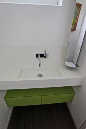 Ausgefallene Waschbecken Gäste WC Waschtisch mit Unterschrank schmal