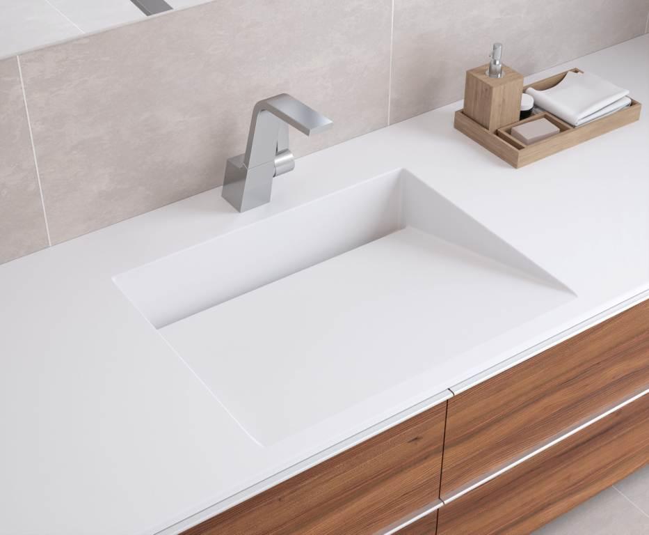 außergewöhnlicher Waschtisch aus Corian