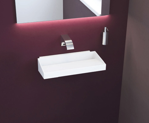 flache Waschtische nach Maß extrem flaches Waschbecken Farbe Weiss