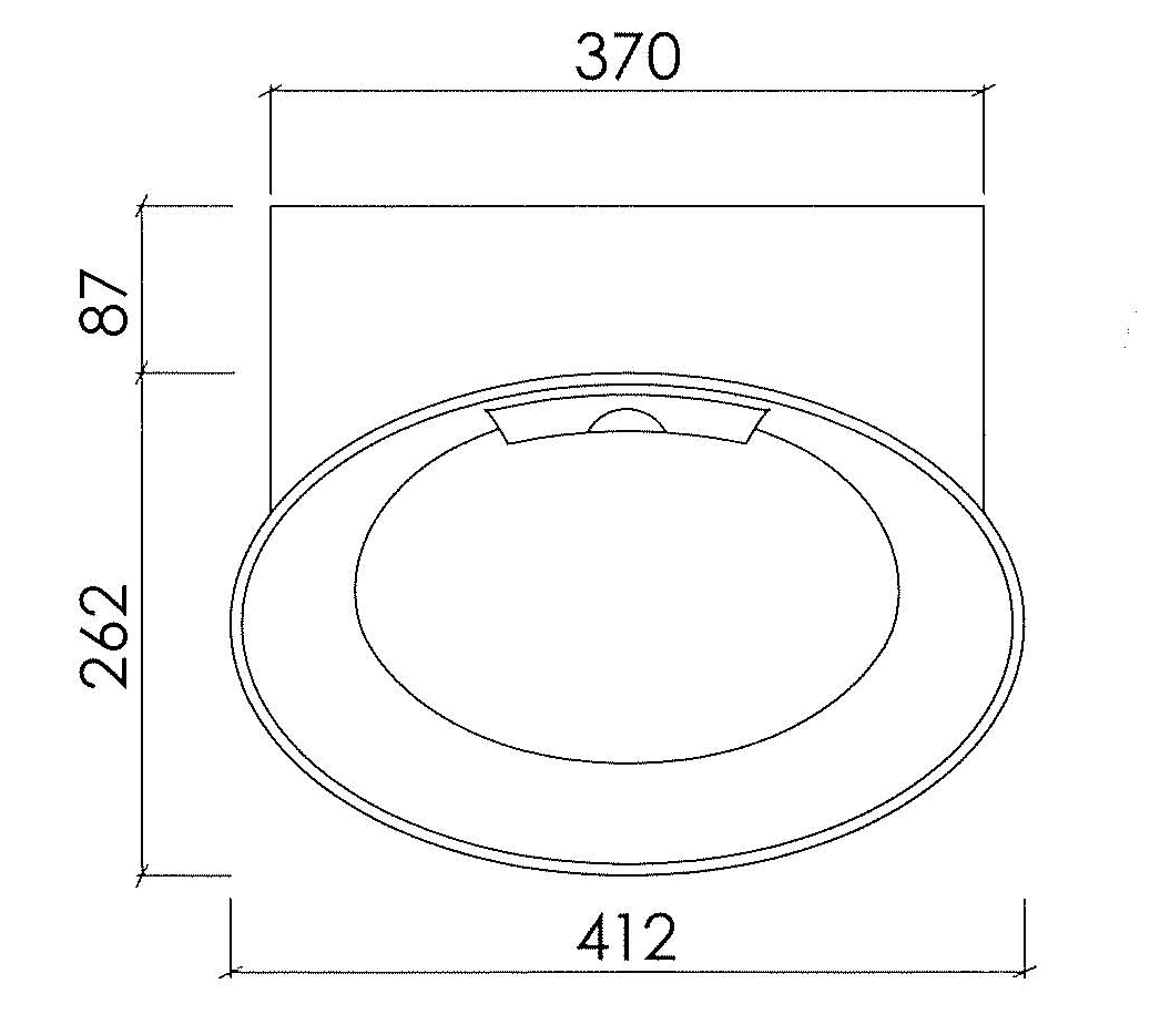 ovales Waschbecken mit Schlitzablauf